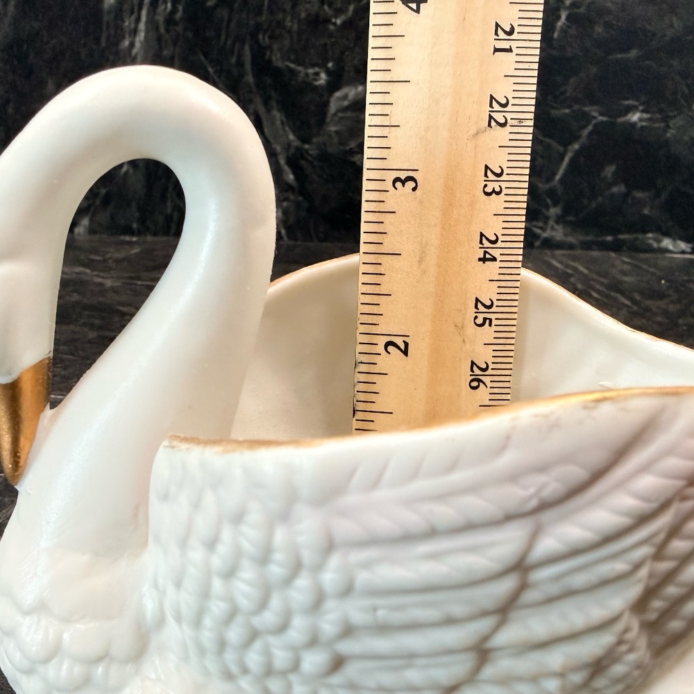 Genuine Porcelain Swan Planter - Picture 12 of 16